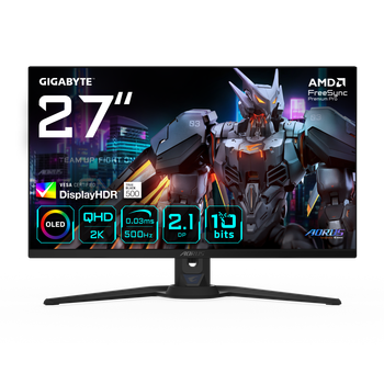 Монитор 27" Gigabyte Aorus FO27Q5P / 27" 2560x1440 QD-OLED / 280 Гц / 0.03 мс / 10 bit / 1000 кд/м² / DisplayHDR 500 True Black