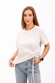 Футболка жіноча Where Uwear біла з мережевом 347196_One size