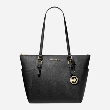 Сумка шоппер женская из натуральной кожи Michael Kors Charlotte 597447875 Черная (1159858836)