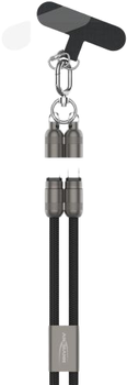 Kabel smyczkowy Ansmann USB Type-C to USB Type-C 60W 1.2 m Black (1700-0190)