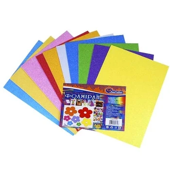 Фоамиран (флексика) EVA 1.7±0.1MM IRIDESCENT HQ A4 (21X29.7CM)з клеем, 10 л,17IKA4-MIX