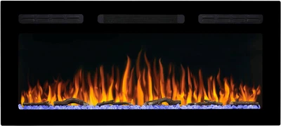 Электрокамин ArtiFlame AF40WR настенный / встраиваемый с 3D эффектом пламени, обогревом и звуком горения огня