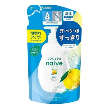 Рідке мило для тіла з морською гряззю Kracie Naive Body Soap Sea Mud, поповнення 360 мл
