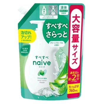 Жидкое мыло для тела с экстрактом алоэ Kracie Naive Body Soap Aloe, пополнение 760 мл