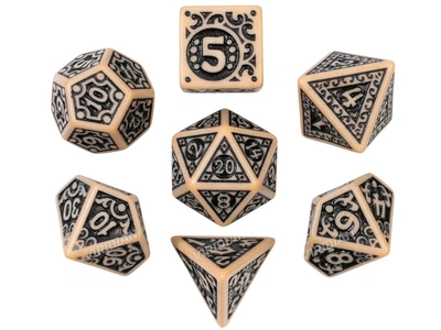 Набор кубиков, 7 шт., кости кубики для DND, TTRPG, полиэдрические кости для настольных и ролевых игр D&D, цвет слоновой кости