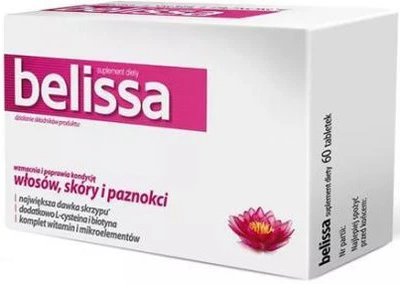 Witaminowo-mineralny kompleks dla skóry włosów i paznokci Aflofarm Belissa 60 tabletek (5902020845331)