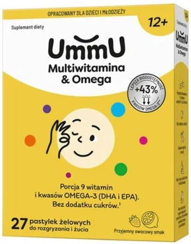 Вітамінний комплекс для дітей USP Zdrowie Мультивітамін Омега 12+ 27 жувальних пастилок (5904569253141)