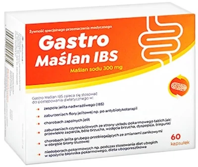 Postbiotyk Ziołolek Gastro Maslan IBS 300 mg 60 kapsułek (5903991606235)