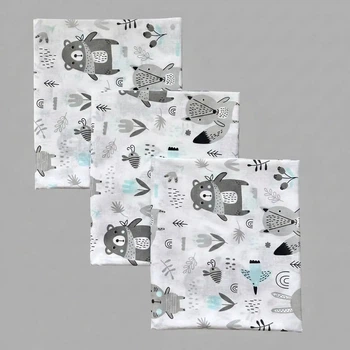 Пеленки детские легкие ситцевые 3 шт. размер 100*80 см хлопок в роддом BST зверята