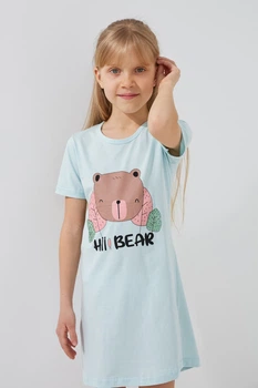 Нічна сорочка для дівчинки Mini Moon 0870 110 см Блакитний shop (2000991029446)