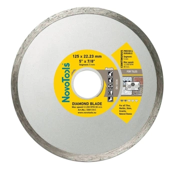Алмазний диск 125 5х22,23 Basic сплошной NovoTools (017372)