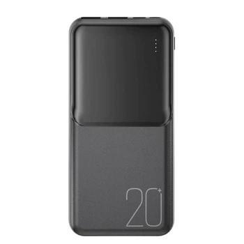 Повербанк XO ZSZPR 20000 mAh Black портативний Power Bank з LED індикатором, 2x USB-A, USB-C + microUSB, Smart IC, Li-Pol батарея, універсальний зовнішній акумулятор для смартфона планшета, чорний