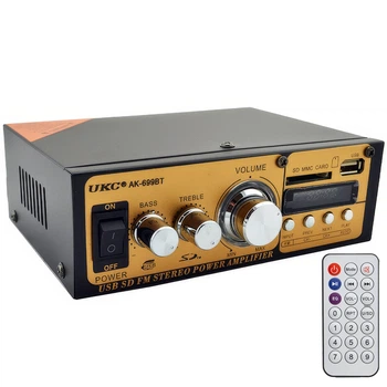Двоканальний інтегральний підсилювач звуку з пультом UKC AMP AK-699BT з USB та Bluetooth
