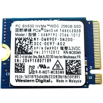Накопитель SSD Western Digital SN530 256Gb NVMe M.2 Gen3x4 (SDBPTPZ-256G) - Б/У