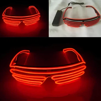 Светодиодные LED EL очки RESTEQ (красные) — светящиеся очки для вечеринок, пати, концертов, фестивалей и клубов