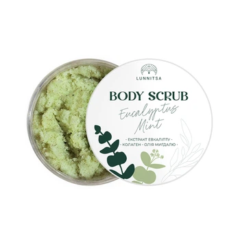 Скраб для тіла сольовий Eucalyptus & Mint з екстрактом евкаліпту та олією мигдалю Lunnitsa 300 г