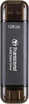 Внешний SSD Transcend ESD310 128GB черный, Dual‑port USB‑C/A 10Gbps, до 1050 МБ/с, для iPhone15/16/17, Android - Уценка