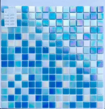 Мозаика стеклянная V-MOS F731 Aura Blue Mozaico de Lux