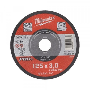 Диск MILWAUKEE SC 41/125*3 відрізний по металу d125 мм