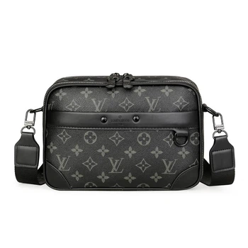 Чоловіча сумка месенджер Louis Vuitton Alpha чорний з білим(023)