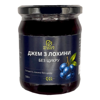 Джем из голубики, без сахара, Продукція, як вона є, 500г