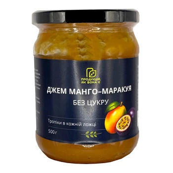 Джем из манго и маракуйи, без сахара, Продукція, як вона є, 500г