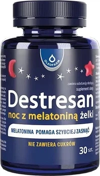Дієтична добавка Oleofarm Destresan Noc з мелатоніном Вишня 30 желейних цукерок (5907078675978)