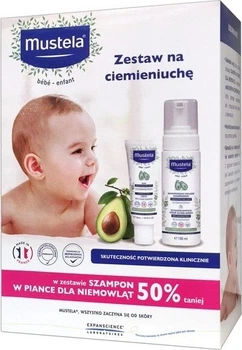 Набір косметичних засобів Mustela для догляду за шкірою голови крем 40 мл + пінистий шампунь 150 мл (5903240597666)