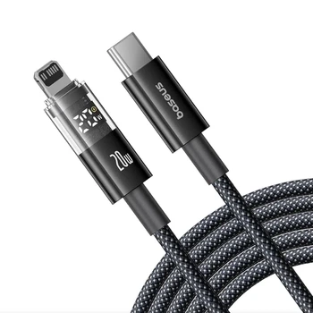 Кабель Baseus Display 2 Fast Charging Cable Type-C to Lightning 20W 1m P10382703121-00 Black