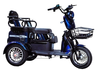 Електричний трицикл Corso «PROTEX Max» PX-174237 (1) + 1 ЯЩИК АКУМ, двигун 1200W, акумулятор графеновий 72V/28Ah, колеса 300-10, в коробці - Синій