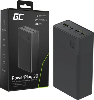 УМБ Greencell PowerPlay30 30000mAh Чорний (PBGC30B)