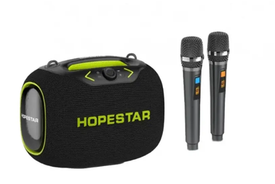 Бездротова Bluetooth-колонка HOPESTAR PARTYBOX, 120 ВТ із двома мікрофонами