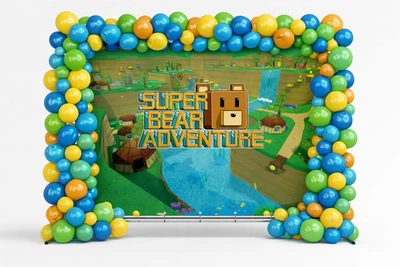 Баннер "Супер Беар Адвенчер. Super Bear Adventure" размер 2х3 м. С люверсами.