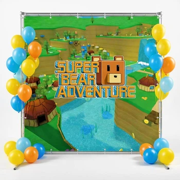 Баннер "Супер Беар Адвенчер. Super Bear Adventure" размер 2х2 м. С люверсами.