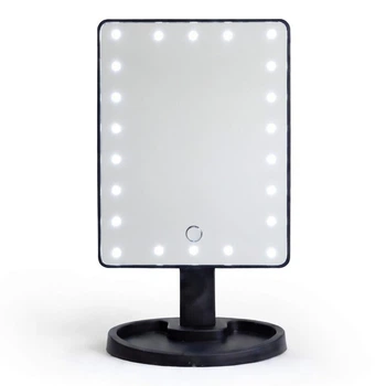 Зеркало косметическое 21х16 см 22 LED Черное