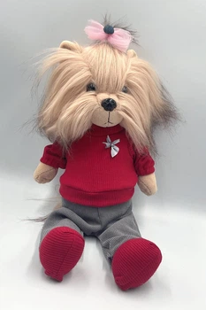 Костюм червоно-сірий для м'якої іграшки Orange Lucky Doggy