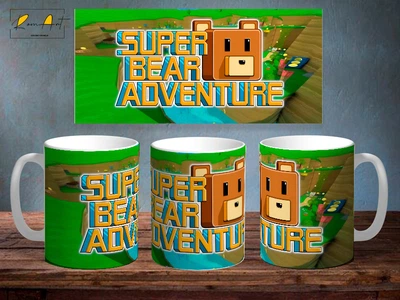 Чашка з принтом Super bear adventure-3 330 мм Біла