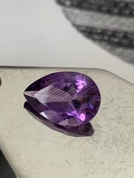Натуральный аметист 4.6 ct 10.0 x 14.8 мм огранка груша фиолетовый