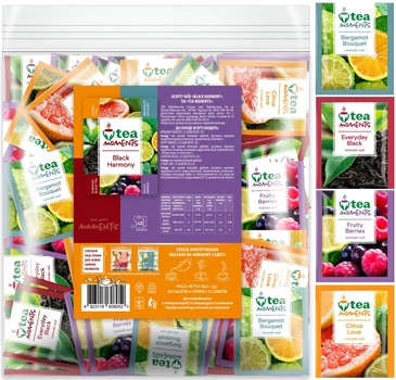 Набор черного чая Tea Moments Black Harmony 4 вкуса по 12 саше 86.4 г (4823118608052)