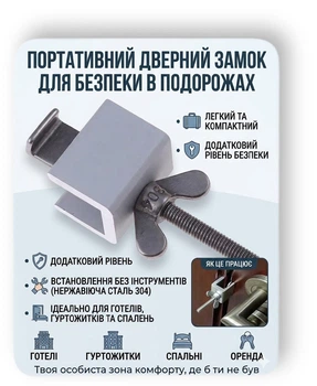 Портативный замок двери Doorstop для путешествий, гостиниц, номера, общежития, спальни