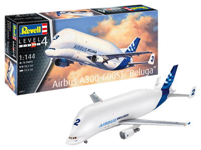 Сборная модель-копия Revell модель самолет Airbus A300-600ST Beluga Уровень 4 Масштаб 1:144 (RVL-03817)