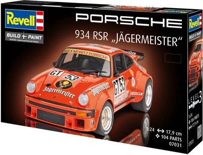 Сборная модель-копия Revell модель автомобиль Porsche 934 RSR Jägermeister Уровень 3 Масштаб 1:24 (RVL-07031)