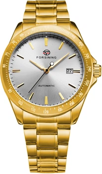 Наручний годинник Forsining 8294 Gold-White Steel Елегантний