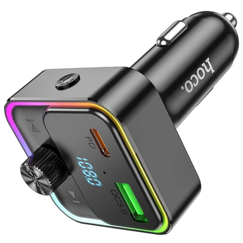 FM-модулятор HOCO E81 Fantasy, Bluetooth 5.0, PD 30W+QC 3.0, USB+Type-C, Black