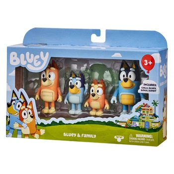 Игровой набор подвижных фигурок Bluey Блуи и семья 4 шт. в подарочной коробке