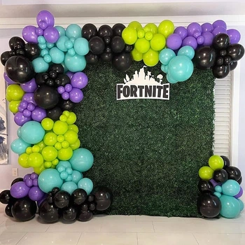Арка з повітряних кульок на день народження.Fortnite. Розмір — 5 метрів.