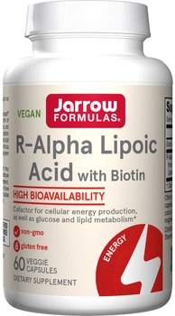 Альфа-ліпоєва кислота Jarrow Formulas R-Alpha Lipoic Acid з біотином 60 капсул (790011200390)