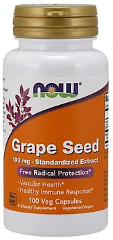 Екстракт виноградних кісточок Now Foods Grape Seed 100 мг 100 капсул (733739032485)