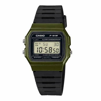 Чоловічий годинник Casio F-91WM-3A з підсвічуванням