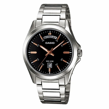 Чоловічий годинник Casio MTP-1370D-1A2 індикація дня тижня